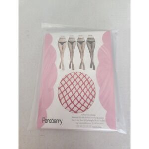 3 Pareberry Fishnet Stockings Red One Size Nylon Spandex Goddess Pants